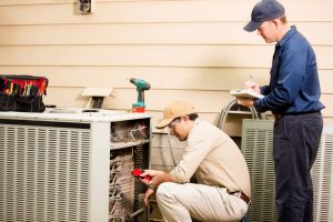 fixing an air conditioner.