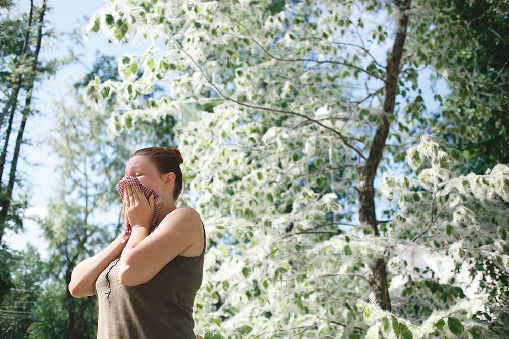 girl with allergies.