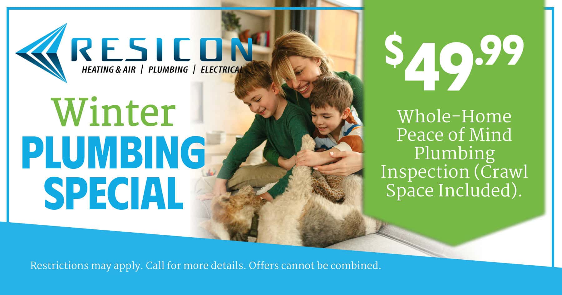 Resicon LLC's Winter Plumbing Special for a $49.99 inspection, including your crawlspace.