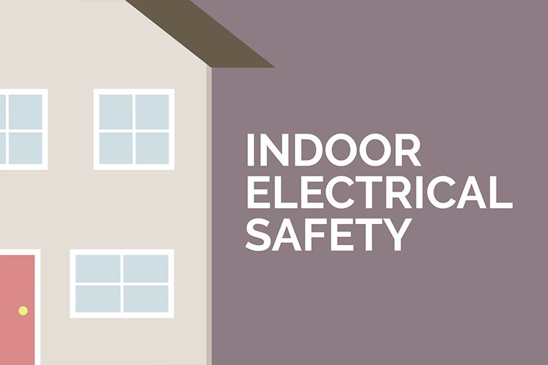 Video: Indoor Electrical Safety. Image of words 